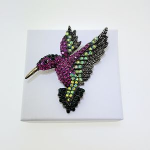 Purple hummingbird booch lapel pin